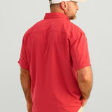 HUK Men's Tide Point Solid Short Sleeve Shirt, Fishing Button Down