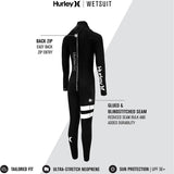 Hurley Youth Fusion 302 Black Back Zip Size 10 Fullbody Wetsuit