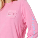 vineyard vines Women's Long-Sleeve Vintage Whale Pocket T-Shirt