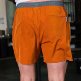 Burlebo Men's Athletic Workout Shorts With Built-in Liner (Orange - White Camo)