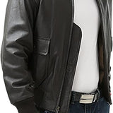 Landing Leathers Men's USA Navy G-1 Leather Full-Zip Flight Bomber Jacket