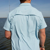 Burlebo Men's Performance Short Sleeve Button Up Fishing Shirt