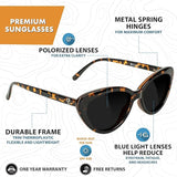 Glassy Selina Cateye Premium Polarized Sunglasses with Glare Reducing Lenses, 100% UV Protected