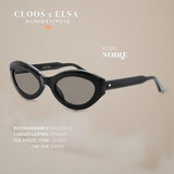 Christopher Cloos x Elsa Hosk Round Vintage Polarized Sunglasses