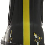 Joules Women's Wellibob Black Metallic Bees Size 7 Short Height Rain Boot