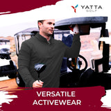 Yatta Golf Mens Q Zip Jacket Men's Golf Pullover Dri-Fit, Knit Construction Sports Sweater