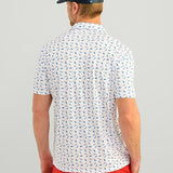 HUK Men's Pursuit Printed, Performance Short Sleeve Polo Shirt
