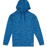 Burlebo Men's Long Sleeve Hoodie Sweatshirt (Navy Tiger Stripe Camo)