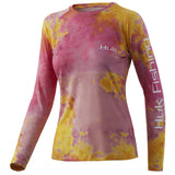 Huk Women's Tie Dye Pursuit Pink Lady X-Small Long Sleeve Fishing Shirt