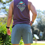 Burlebo Men's Grizzly Grey Large Athletic Workout Shorts - Duck Over Water