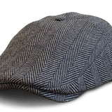 Boston Scally Co. The Original Newsboy 5-Panel Grey Herringbone Fitted Flat Cap