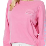 vineyard vines Women's Long-Sleeve Vintage Whale Pocket T-Shirt