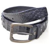 Caiman Crocodile Skin Belt - Black