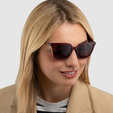 Radley London Women's 6506 Dark Rose Pink/Leopard  Oversized Square Sunglasses