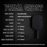 Wild Monkeys "Prima Ghost"  Elongated Raw T700 Carbon Fiber Pickleball Paddle