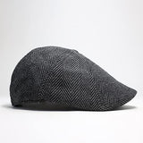 Boston Scally Co. The Peaky Grey Herringbone Newsboy Flat Cap Fitted Hat