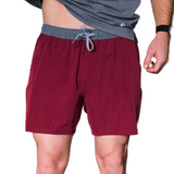 Burlebo Men's Athletic Workout Shorts With Built-in Liner (Maroon - White Camo)