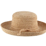 Scala Women's Alessandra Crocheted Packable Raffia Upturn Sunhat