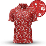 Bogey Bros Men's 4 Way Stretch Short Sleeve Golf Polo Shirt (Mixed, Oh Canada)