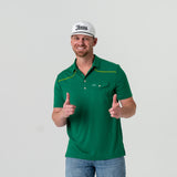Burlebo Men's Performance Short Sleeve Pearl Snap Polo Golf Shirt