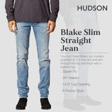 Hudson Jeans Mens Blake Slim Straight Cotton 34" Inseam Jeans