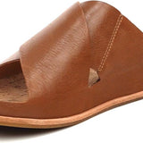 Tutsi Leather Slip-On Cross-Band Slide Sandal