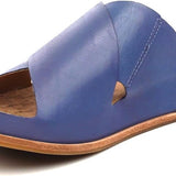 Tutsi Leather Slip-On Cross-Band Slide Sandal