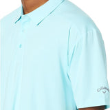 Callaway Men's Micro Hex Golf Performance Polo Shirt with Sun Protection, Solid Stretch Fabric