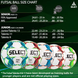 Select Futsal Talento White/Green/Orange Soccer Ball Size U9