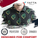 Yatta Golf Mens Standout Performance Short Sleeve Golf Polo Shirt