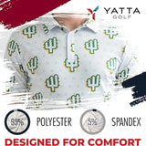 Yatta Golf Mens Standout Performance Short Sleeve Golf Polo Shirt