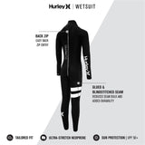 Hurley Youth Fusion 302 Black Back Zip Size 12 Fullbody Wetsuit