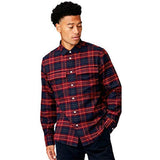 Good Man Brand Wine Tartan Plaid Large Cotton Flannel Stadium Shirt Jacket