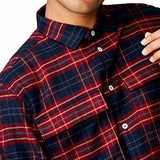 Good Man Brand Wine Tartan Plaid Large Cotton Flannel Stadium Shirt Jacket