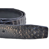 Caiman Crocodile Skin Belt - Black