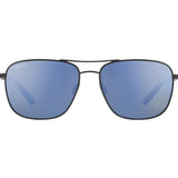 Serengeti Spello Men's Sunglasses (Matte Black with Black Temples and Blue Inside Temple Tips, Medium)