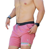 Burlebo Men's Cardinal Red Small Athletic Workout Shorts - Rainbow Trout