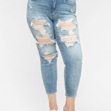 Judy Blue Jeans Women's Hi-Rise Boyfriend Destroyed Jeans