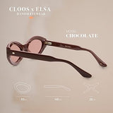 Christopher Cloos x Elsa Hosk Round Vintage Polarized Sunglasses