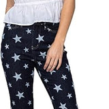 Judy Blue Women's High Waist Star Print Flare Jeans - Stretchy Denim with Vintage Vibe -88662