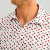 HUK Men's Pursuit Printed, Performance Short Sleeve Polo Shirt