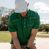 Burlebo Men's Performance Short Sleeve Pearl Snap Polo Golf Shirt