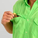 HUK Men's Tide Point Solid Short Sleeve Shirt, Fishing Button Down