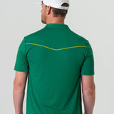 Burlebo Men's Performance Short Sleeve Pearl Snap Polo Golf Shirt