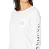 vineyard vines Women's Long-Sleeve Vintage Whale Pocket T-Shirt