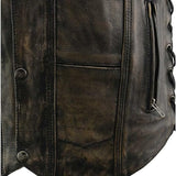 Milwaukee Leather Men's MLM3540 Classic Leather V-Neck Biker Vest