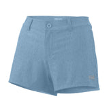 HUK Womens Drifter Size 2 Ice Blue Heather Deck Shorts With Pocket