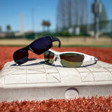 Marucci On-Field V108 2.0 Matte Black-Green With Blue Mirror Sunglasses