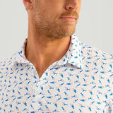 HUK Men's Pursuit Printed, Performance Short Sleeve Polo Shirt