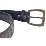 Caiman Crocodile Skin Belt - Black